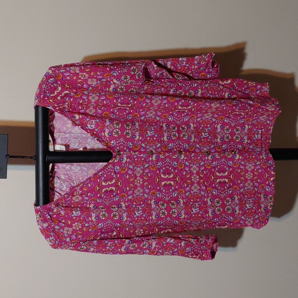 Floral print 3/4 sleeve blouse